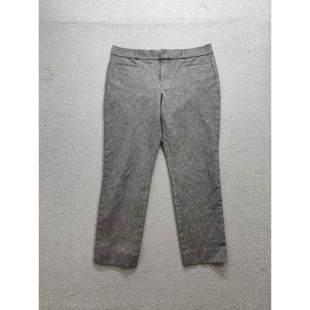 Banana Republic Women Dress Pant 8 Gray Tweed Flat Front Slash Pocket Career